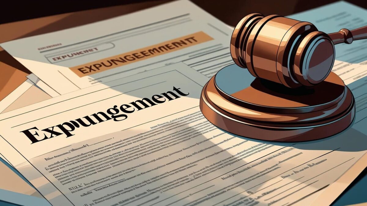 Gavel resting on expungement documents, symbolizing DUI record removal process in Texas.